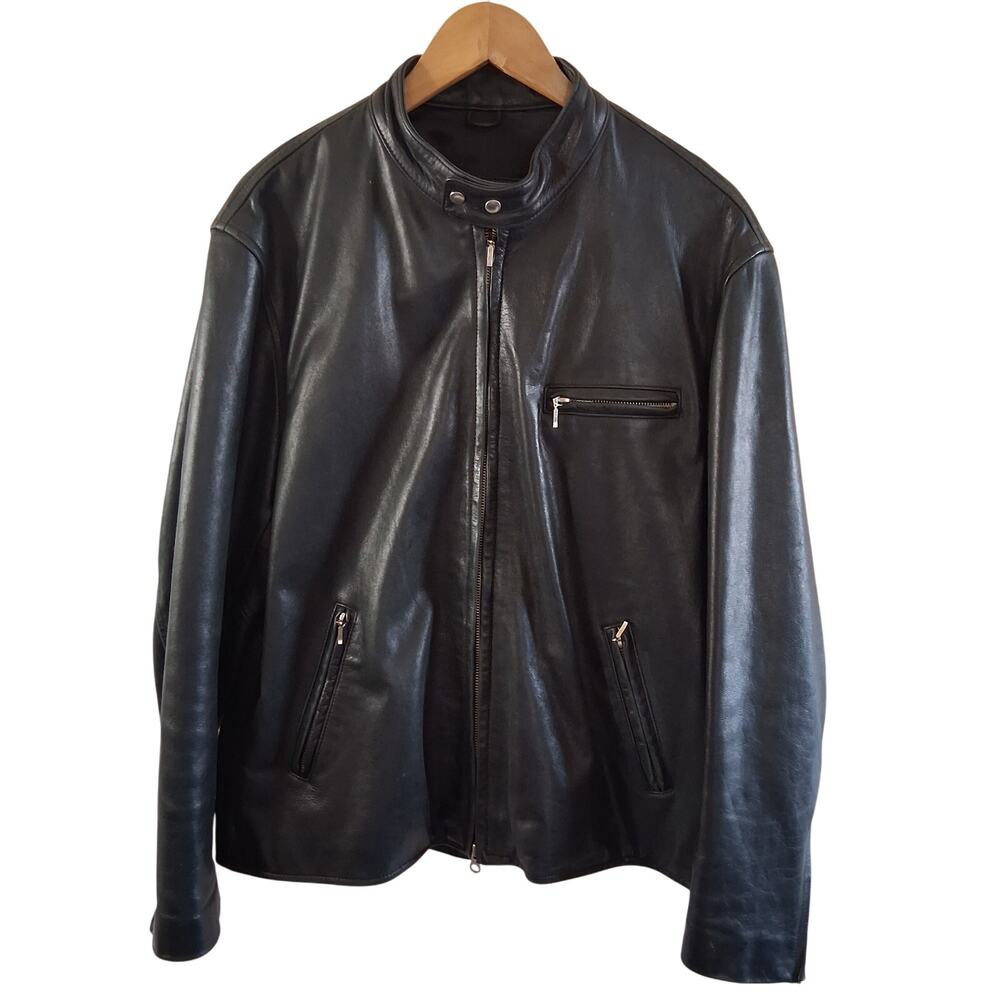 Durkee's Express American Classic Leather Mission Biker Motorcycle Jacket BLK-M